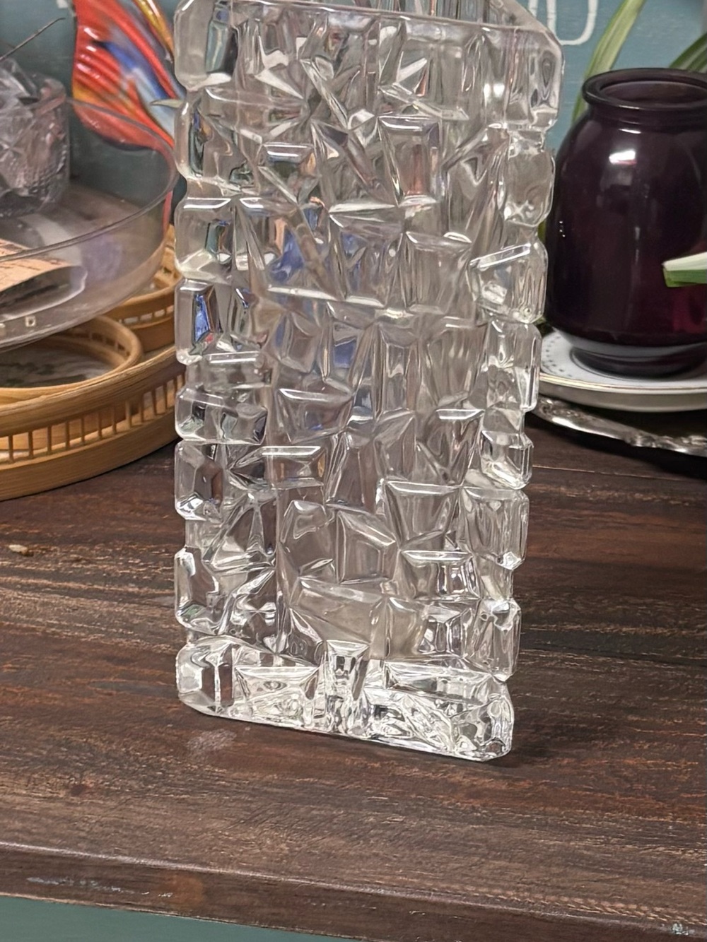 Tiffany & Co. Clear Textured Crystal Vase